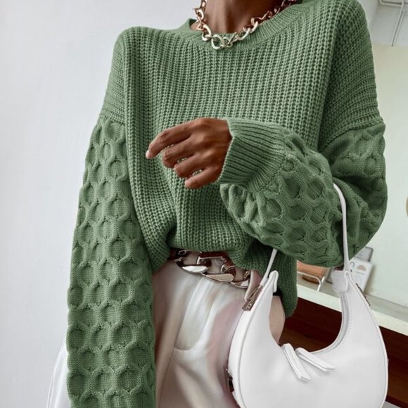 Statement Sleeves Sweater Top - Picture 8 of 12